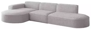 Fun M&ouml;bel Ecksofa Designersofa PALMA Stoff Ascot 296 cm Ottomane Links Rosa