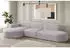Fun Möbel Ecksofa Designersofa PALMA Stoff Ascot 296 cm Ottomane Links Rosa