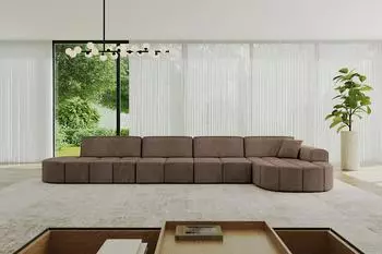 ALTDECOR Livo-L3 Ecksofa L-Form, Velours, braun, 422x173x79,5cm (800001228663)