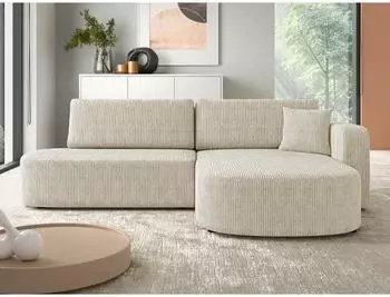 Mirjan24 Zerte Ecksofa Cord mit Schlaffunktion und Bettkasten (Zerte)