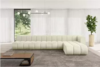 ALTDECOR Darnel-L3 modulares Ecksofa L-Form Velours beige 387x177x70cm (800001228556)
