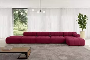ALTDECOR Lizur-L3 Ecksofa L-Form bordeauxrot Velours 475x160x70cm (800001555043)