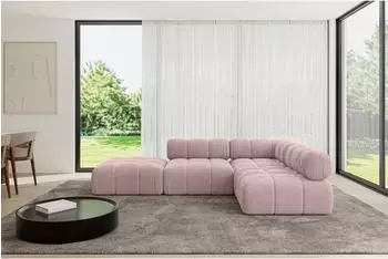 ALTDECOR Favio-L1 Ecksofa L-Form 5-Sitzer rosa 285x190cm (800001589054)