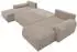 Mirjan24 Ubo U Cord Wohnlandschaft U-Form mit Schlaffunktion und Bettkasten, creme