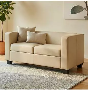 MCW Lille-S-K-2 2-Sitzer Sofa Kunstleder, creme (Lille-S-K-2)