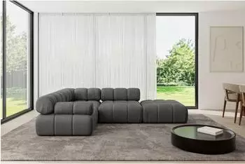ALTDECOR Felto-L1 Ecksofa L-Form Velours, dunkelgrau, 285x190cm (800001570123)