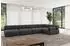 ALTDECOR Mende-L3 Ecksofa L-Form, Velours, schwarz, 380x190cm (800001554949)