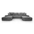 Lookway Lavio U Ecksofa mit Schlaffunktion und Bettkasten, grau, Textil (800000990722)