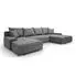 Lookway Lavio U Ecksofa mit Schlaffunktion und Bettkasten, grau, Textil (800000990722)
