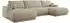 MKS Rina U Ecksofa Wohnlandschaft, Chenille beige, Schlaffunktion, 360x85x170cm (800001599580)