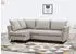 Beautysofa Neron Ecksofa mit Schlaffunktion, 2 Bettkästen, L-Form links, cappuccino, Wenge-Füße (Gemma 06)