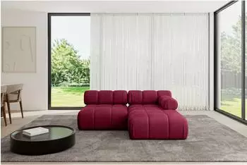 ALTDECOR Razon-L1 Ecksofa L-Form Velours bordeauxrot 190x160x70cm (800001348669)