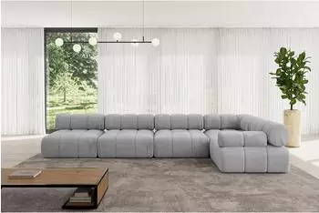 ALTDECOR Mende-L3 Ecksofa L-Form, hellgrau, 380x190cm (800001554929)