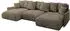 ALTDECOR ONESK-U Wohnlandschaft U-Form mit Schlaffunktion und Bettkasten, braun (800001616868)