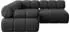 ALTDECOR Mende-L1 Ecksofa L-Form, Velours, schwarz, 190x190x70cm (800001555018)