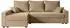ALTDECOR Alesia-L Ecksofa mit Schlaffunktion und Bettkasten, Velours, beige, 231x140x90cm (800001201439)