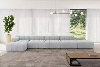 ALTDECOR Lizur-L3 Ecksofa L-Form, 7-Sitzer, 475x160cm, grau (Lizur-L3)