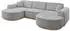 ALTDECOR MARI-U1-v2 Wohnlandschaft U-Form, Velours, hellgrau, 303x171x83cm (800001617132)