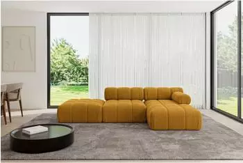 ALTDECOR Lizur-L1 Ecksofa L-Form Cord senfgelb 285x160x70cm (800001593430)