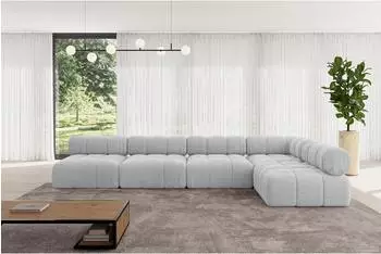 ALTDECOR Samaro-L3 Ecksofa L-Form, 6-Sitzer, 380x190cm, grau (800001348755)