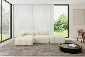 ALTDECOR Lizur-L1 Ecksofa L-Form, Boucl&eacute;, beige, 285x160cm (800001592889)