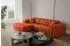 Fun Möbel CHANTAL Ecksofa Opera Velvet, orange, Ottomane links