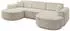ALTDECOR MARI-U1-v1 Wohnlandschaft U-Form, Velours, beige, 303x171x83cm (800001617013)