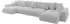 ALTDECOR ESKAR-U2 Ecksofa U-Form mit Schlaffunktion und Bettkasten, hellgrau, 464x176x72cm (800001616964)
