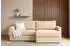 Fun Möbel BENDIK Ecksofa mit Schlaffunktion, Stoff Faro, creme, Ottomane rechts