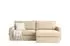 Fun Möbel BENDIK Ecksofa mit Schlaffunktion, Stoff Faro, creme, Ottomane rechts