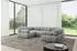 ALTDECOR Birno-U1 Modulares Ecksofa U-Form Velours hellgrau 285x190x70cm (800001327899)