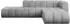 ALTDECOR Zuvon-L1 modulares Ecksofa L-Form, Velours, hellgrau, 296x177cm (800001228636)