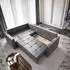 Masseno Lireno L-S Ecksofa mit Schlaffunktion und Bettkasten, hellgrau, L-Form, 220x153cm (PAROS 05)