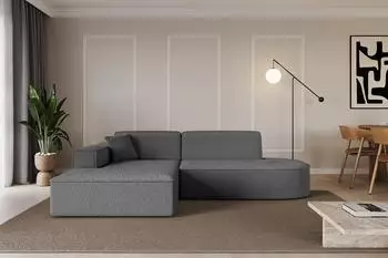 ALTDECOR IREA-L1-v4 Ecksofa L-Form Boucl&eacute; grau, 232x165cm (800001202269)