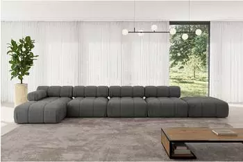 ALTDECOR Lizur-L3 Ecksofa L-Form, 7-Sitzer, dunkelgrau (800001554984)