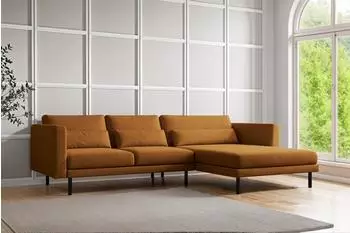 Fun M&ouml;bel AGADA Ecksofa Stoff Verita rostbraun, Ottomane rechts