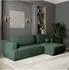 Masseno SENTI P R-S Ecksofa L-Form mit Schlaffunktion, grün, Kordstoff (SENTI P R-S POSO 14)