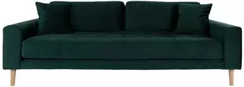 ebuy24 Lido 3-Sitzer-Sofa Textil gr&uuml;n