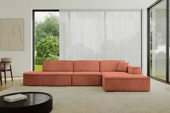 ALTDECOR IREA-L2-v4 Ecksofa L-Form apricot, Velvet, 327x165cm (800001202372)