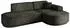 ALTDECOR MARI-L1v3 Ecksofa L-Form Velours, schwarz, 243x171x83cm (MARI-L1-v3)