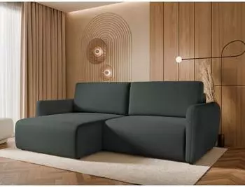 Mirjan24 Goya Slim Ecksofa L-Form mit Schlaffunktion und Bettkasten, 234x140cm (Cruz 97)