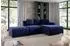 Fun Möbel MEGAN XS Ecksofa Stoff Salvador, dunkelblau, mit Hocker (800000847232)