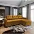 Masseno Milo L Ecksofa L-Form mit Schlaffunktion & Bettkasten, gelb, 220x140cm (MILO L KRONOS 01)