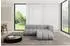 ALTDECOR Darnel-L1 Ecksofa L-Form, Velours, hellgrau, 205x177x70cm (800001228578)
