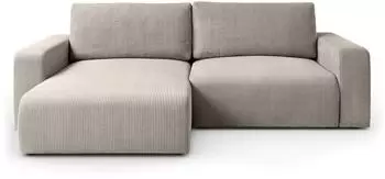 Lookway Opera Ecksofa L-Form mit Schlaffunktion und Bettkasten, beige, 247x143cm (800000794473)