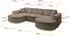 ALTDECOR MARI-U1-v1 Wohnlandschaft U-Form Velours dunkelbraun 303x171x83cm (800001617034)