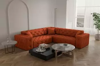 Fun M&ouml;bel Ecksofa CHANTAL Opera Velvet, orange (CHANTAL)