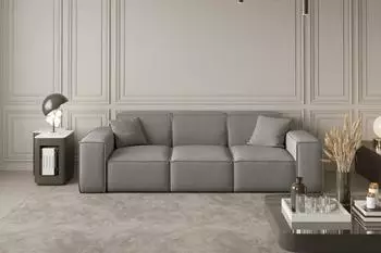 Fun Möbel CELES 3-Sitzer Sofa Velvet silbergrau