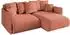 ALTDECOR ONESK-L Ecksofa mit Schlaffunktion und Bettkasten, Velours, apricot (800001322423)