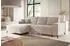 Fun Möbel FIORE Ecksofa Schlafsofa Stoff Aragon, creme, Ottomane links